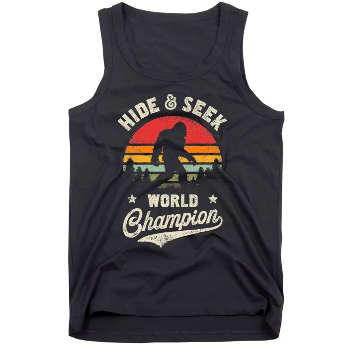 Bigfoot Hide And Seek World Champion Sasquatch Retro Vintage Tank Top