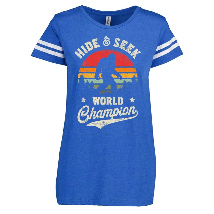 Bigfoot Hide And Seek World Champion Sasquatch Retro Vintage Enza Ladies Jersey Football T-Shirt