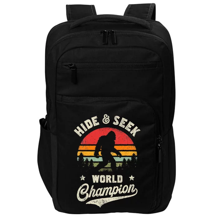 Bigfoot Hide And Seek World Champion SasquatchRetro Vintage Impact Tech Backpack