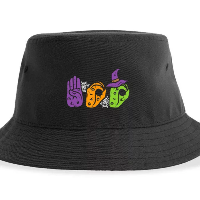 Boo Hands American Sign Language Pride Asl Halloween Sustainable Bucket Hat