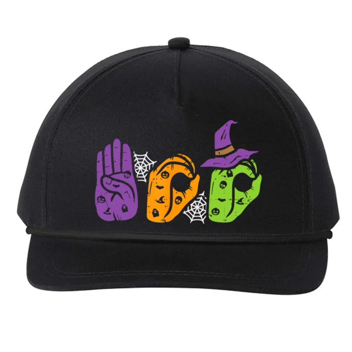 Boo Hands American Sign Language Pride Asl Halloween Snapback Five-Panel Rope Hat