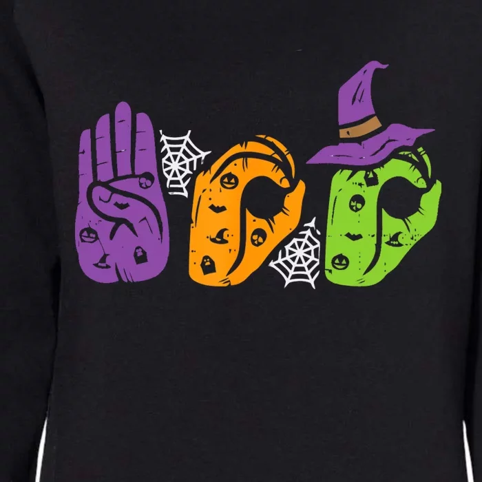 Boo Hands American Sign Language Pride Asl Halloween Womens California Wash Sweatshirt