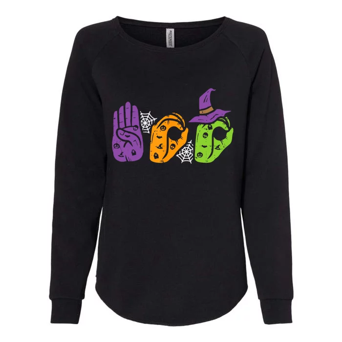 Boo Hands American Sign Language Pride Asl Halloween Womens California Wash Sweatshirt