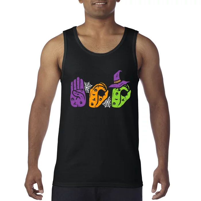 Boo Hands American Sign Language Pride Asl Halloween Tank Top