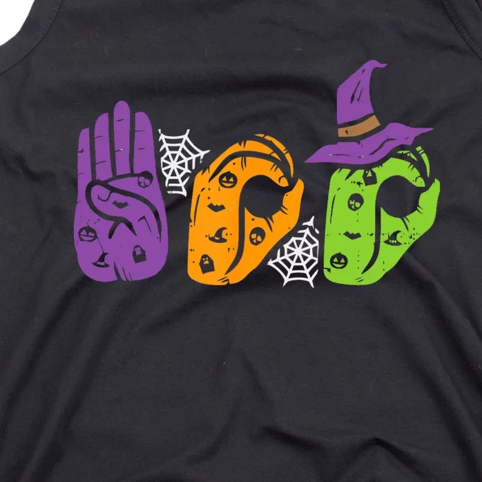 Boo Hands American Sign Language Pride Asl Halloween Tank Top