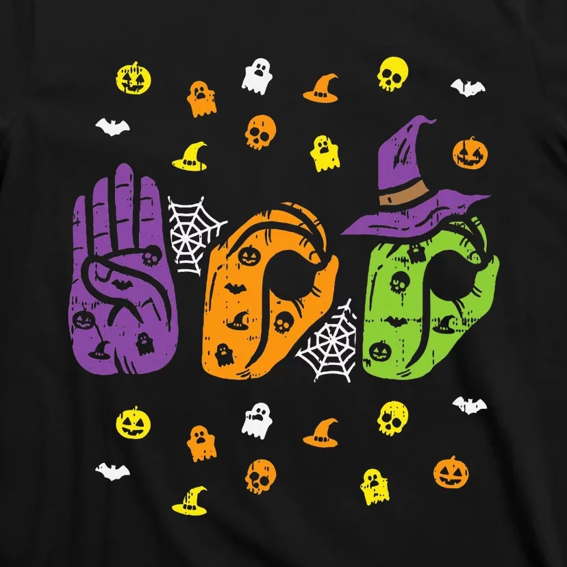 Boo Hands American Sign Language Pride ASL Halloween T-Shirt