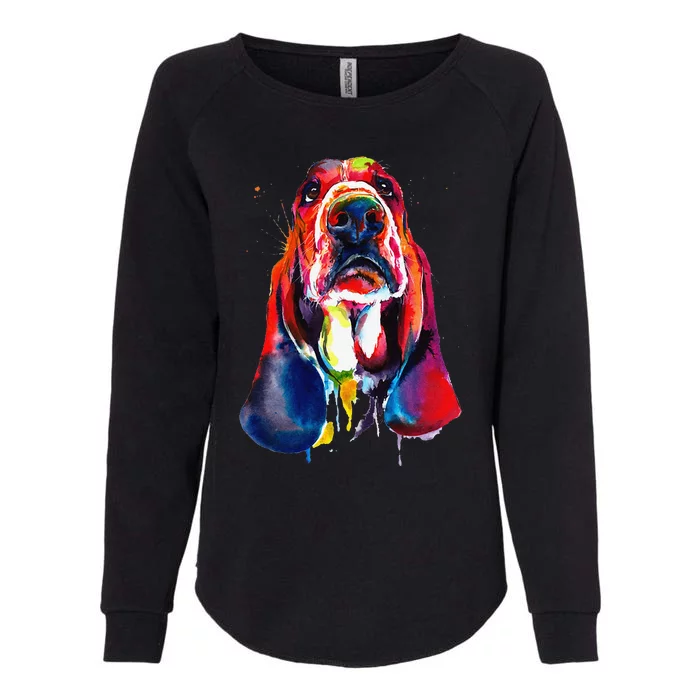 Basset Hound Artistic Funny Dog Cute Sweet Gift Birthday Womens California Wash Sweatshirt