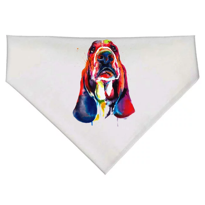 Basset Hound Artistic Funny Dog Cute Sweet Gift Birthday USA-Made Doggie Bandana