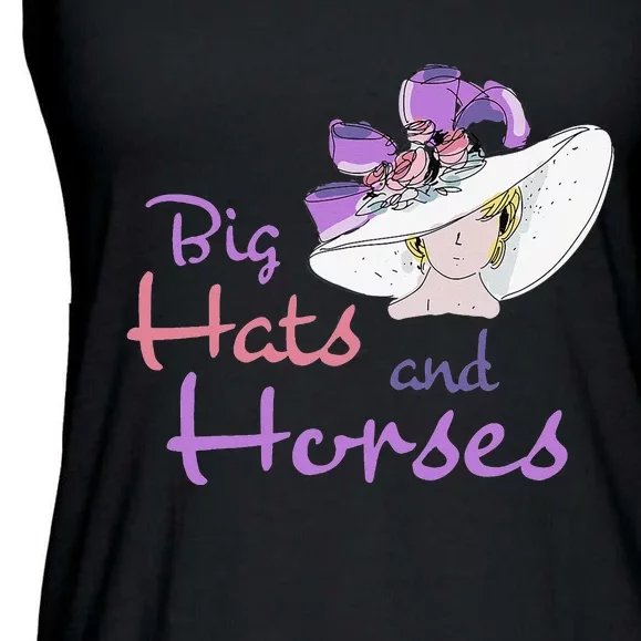 Big Hats And Horses Derby Day Kentucky Ladies Essential Flowy Tank