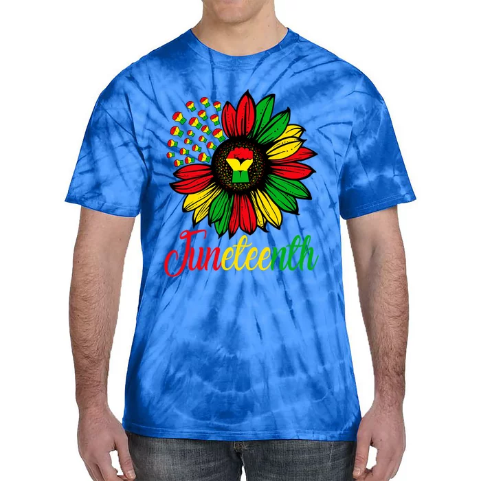 Black History African American Juneteenth Freedom Sunflower Great Gift Tie-Dye T-Shirt