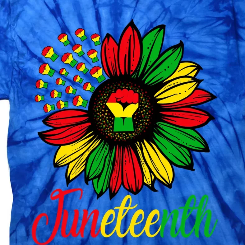 Black History African American Juneteenth Freedom Sunflower Great Gift Tie-Dye T-Shirt