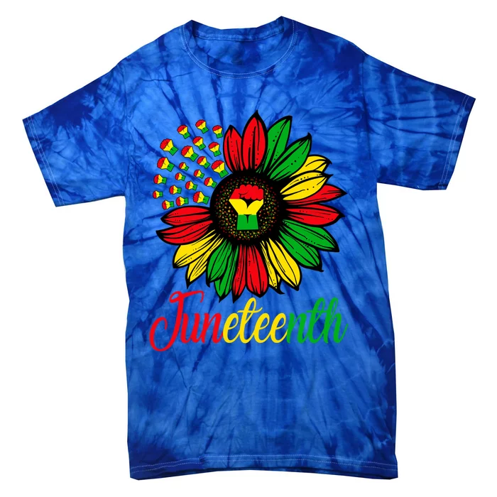 Black History African American Juneteenth Freedom Sunflower Great Gift Tie-Dye T-Shirt