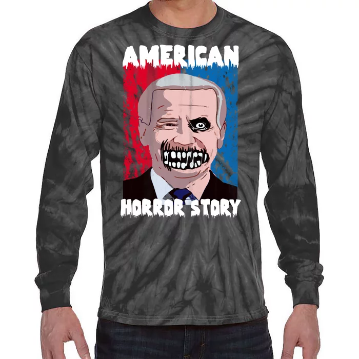 Biden Horror American Zombie Story Halloween Tie-Dye Long Sleeve Shirt