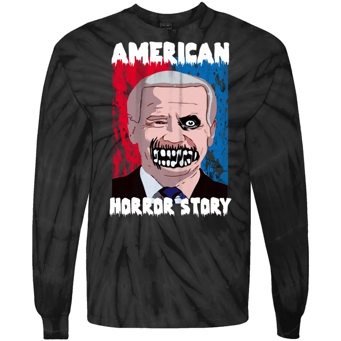 Biden Horror American Zombie Story Halloween Tie-Dye Long Sleeve Shirt