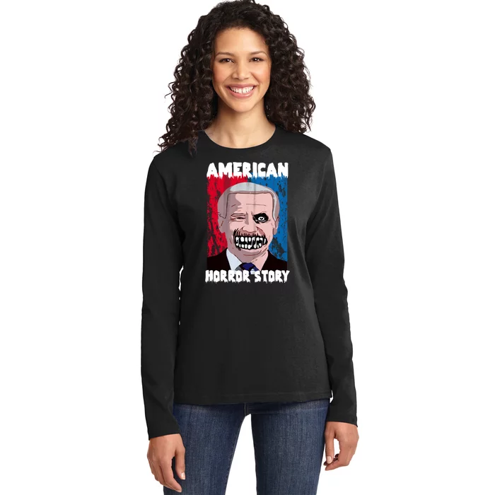 Biden Horror American Zombie Story Halloween Ladies Long Sleeve Shirt