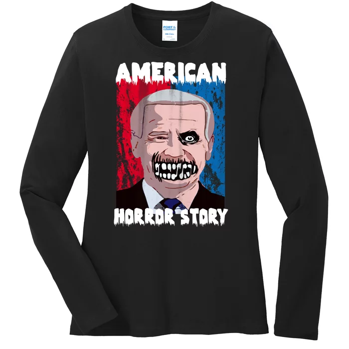 Biden Horror American Zombie Story Halloween Ladies Long Sleeve Shirt