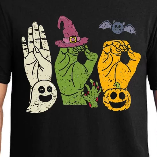 Boo Hands American Sign Language Pride Asl Halloween Witch Pajama Set