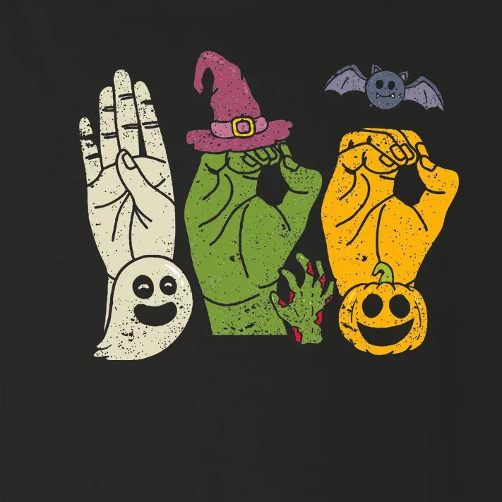 Boo Hands American Sign Language Pride Asl Halloween Witch Toddler Long Sleeve Shirt