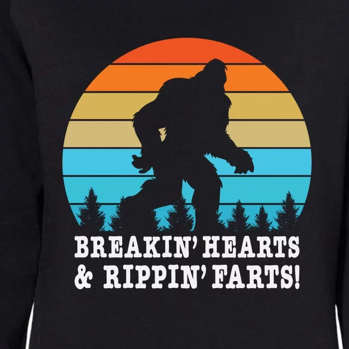 Breakin Hearts And Rippin Farts Funny Bigfoot Womens California Wash Sweatshirt