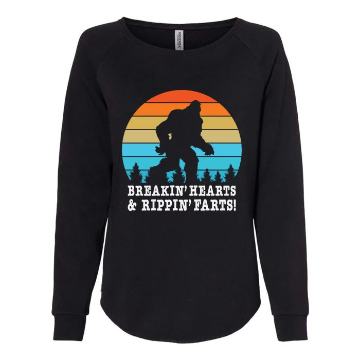 Breakin Hearts And Rippin Farts Funny Bigfoot Womens California Wash Sweatshirt