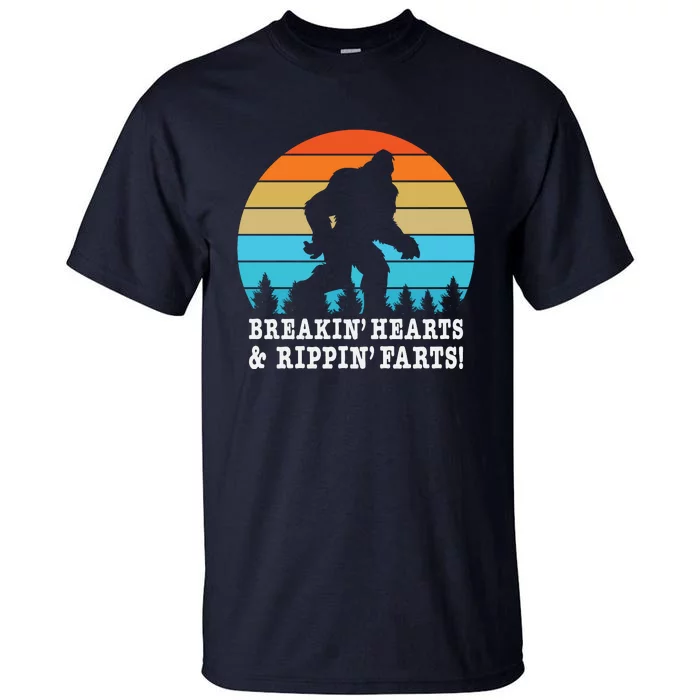 Breakin Hearts And Rippin Farts Funny Bigfoot Tall T-Shirt