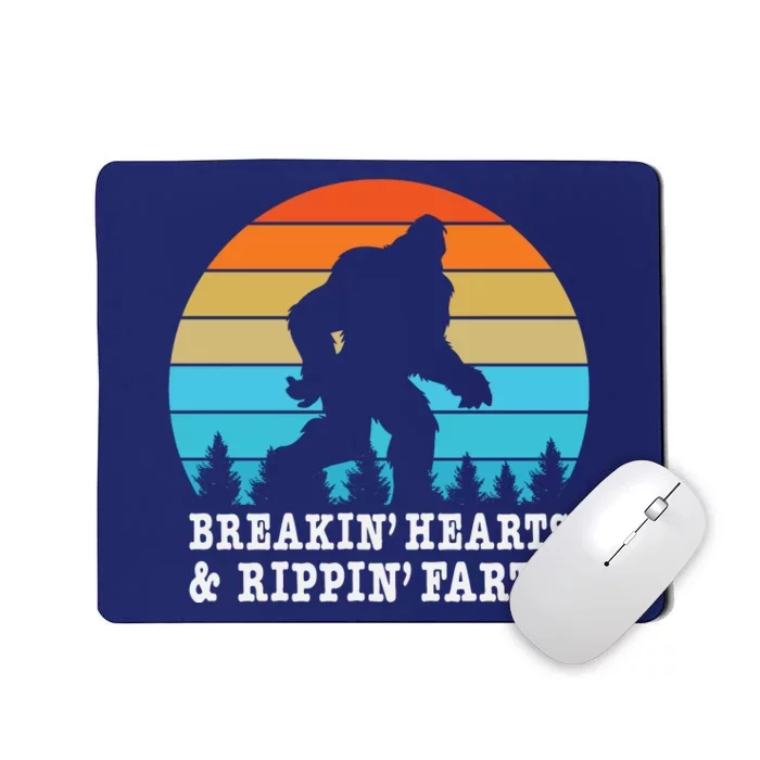 Breakin Hearts And Rippin Farts Funny Bigfoot Mousepad