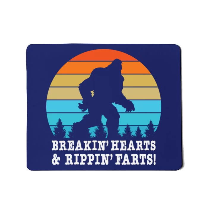 Breakin Hearts And Rippin Farts Funny Bigfoot Mousepad