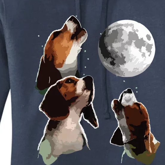 Beagle Howling At The Moon Funny Beagle Owner Beagle Women's Pullover Hoodie