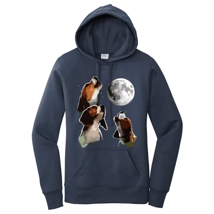 Beagle Howling At The Moon Funny Beagle Owner Beagle Women's Pullover Hoodie