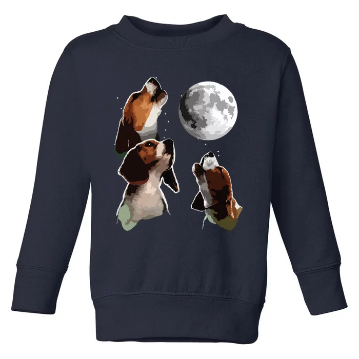 Beagle Howling At The Moon Funny Beagle Owner Beagle Toddler Sweatshirt