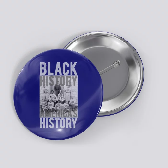 Black History America's History Historical Baseball Team Gift Button