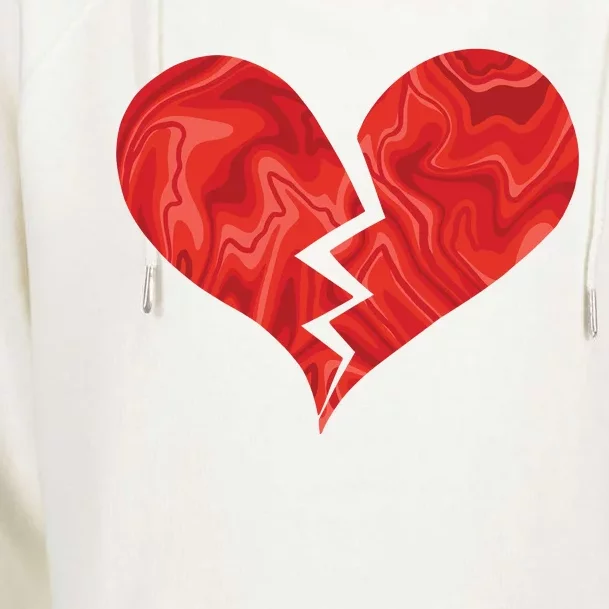 Broken Heart Anti Valentine Womens Funnel Neck Pullover Hood