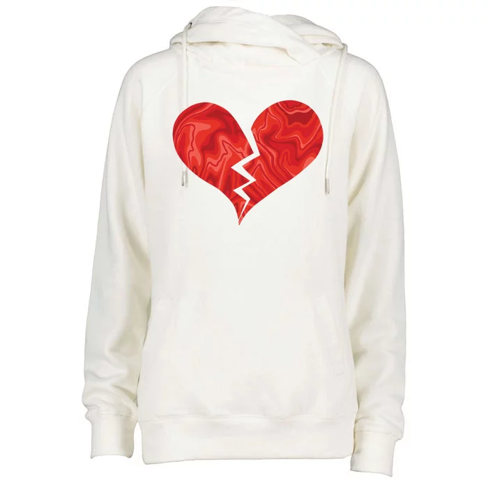 Broken Heart Anti Valentine Womens Funnel Neck Pullover Hood