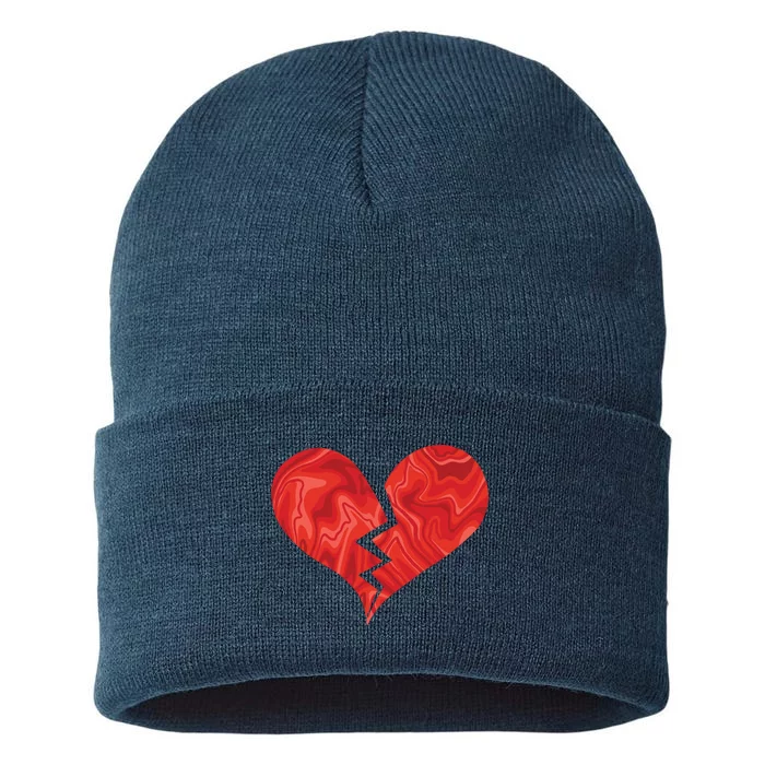 Broken Heart Anti Valentine Sustainable Knit Beanie