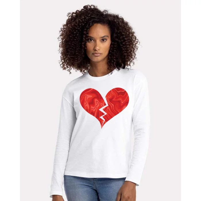 Broken Heart Anti Valentine Womens Cotton Relaxed Long Sleeve T-Shirt