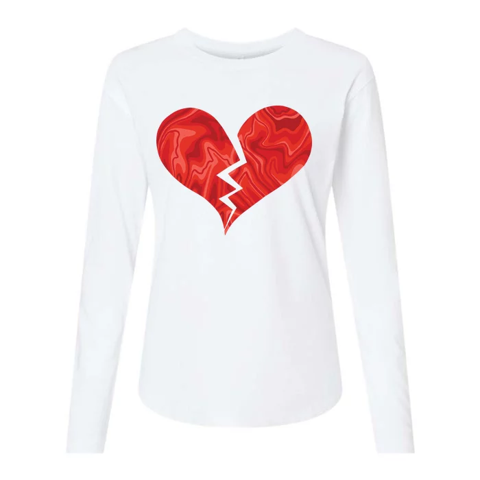 Broken Heart Anti Valentine Womens Cotton Relaxed Long Sleeve T-Shirt