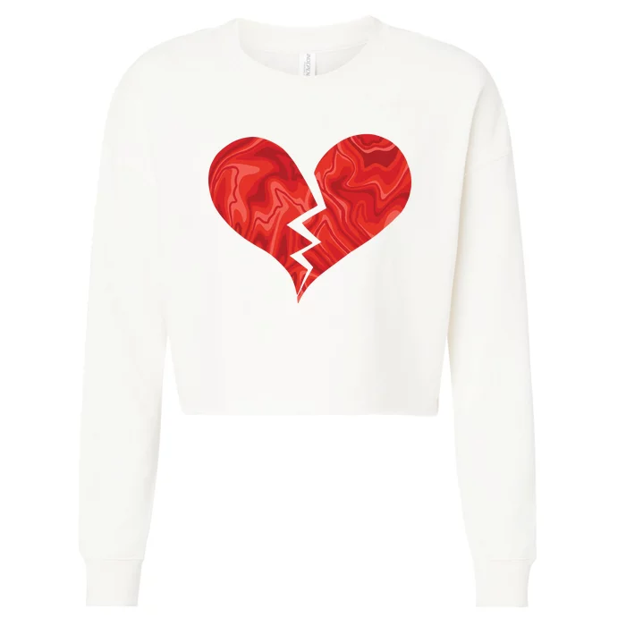 Broken Heart Anti Valentine Cropped Pullover Crew