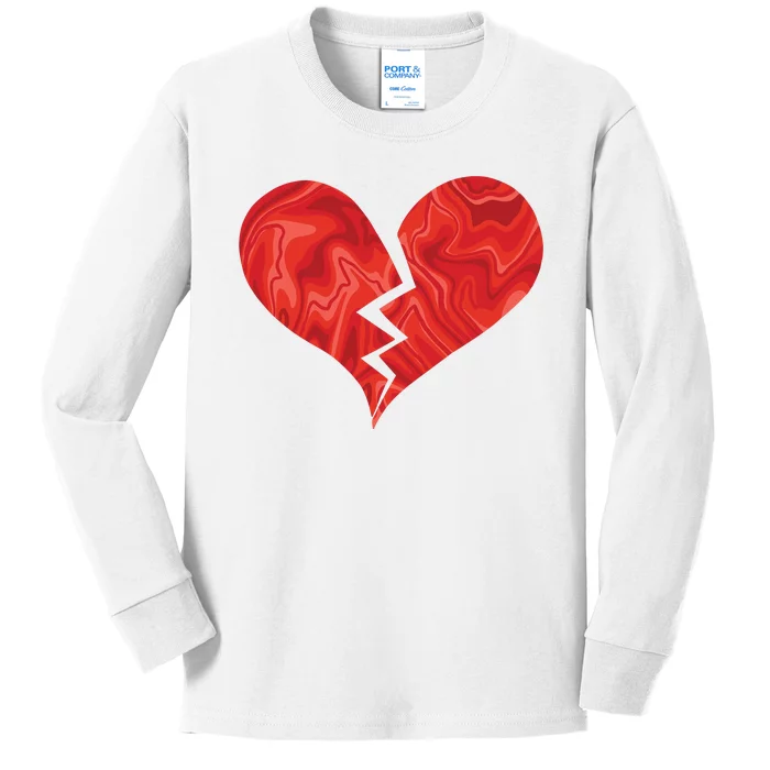 Broken Heart Anti Valentine Kids Long Sleeve Shirt