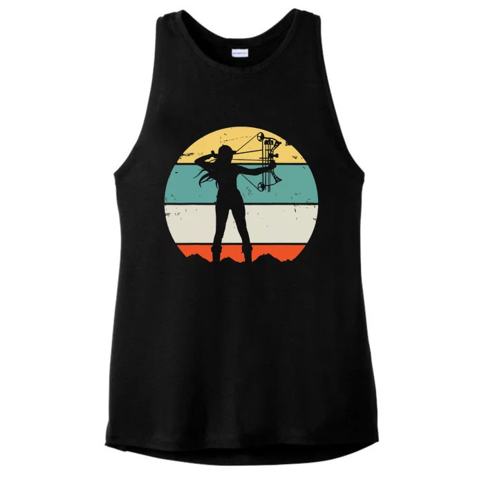 Bow Hunting Archery Retro Vintage Ladies Tri-Blend Wicking Tank