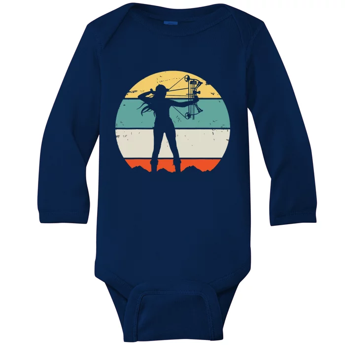 Bow Hunting Archery Retro Vintage Baby Long Sleeve Bodysuit