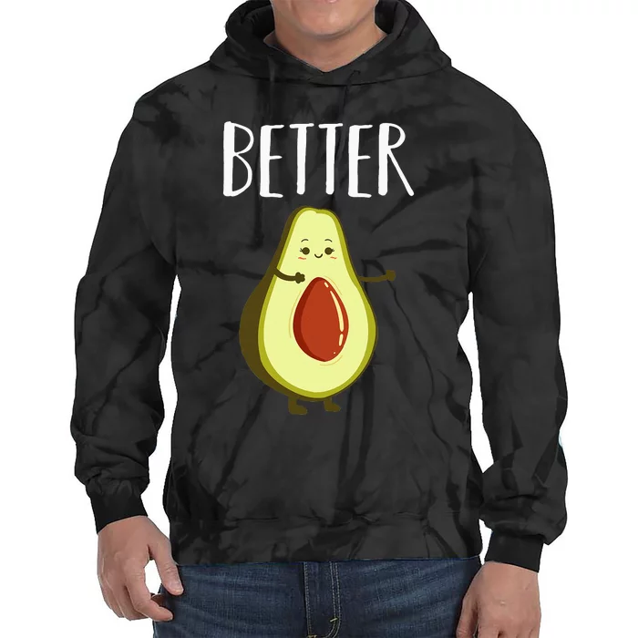 Better Half Avocado Matching Couple Valentine's Day Wedding Tie Dye Hoodie