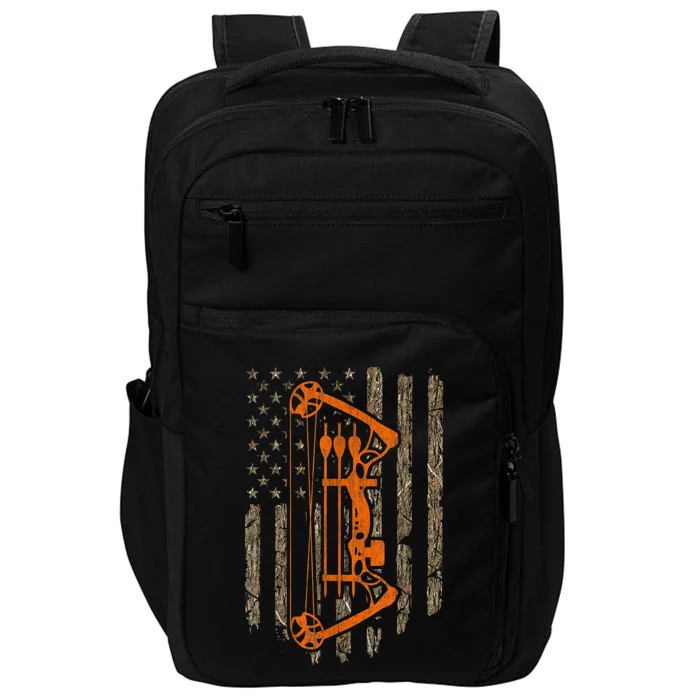 Bow Hunting American Flag Hunter Archery Tree Camouflage Impact Tech Backpack