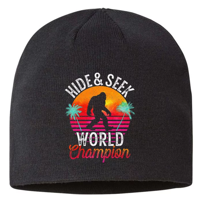 Bigfoot Hide And Seek World Champion Sasquatch Retro Vintage 8 1/2in Sustainable Knit Beanie