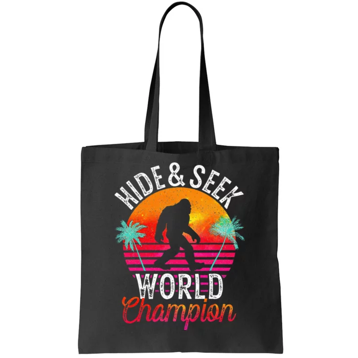 Bigfoot Hide And Seek World Champion Sasquatch Retro Vintage Tote Bag