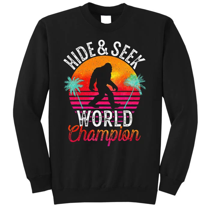 Bigfoot Hide And Seek World Champion Sasquatch Retro Vintage Tall Sweatshirt