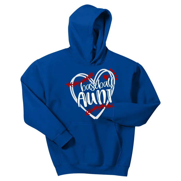 Baseball Heart Aun Auntie Gift Trendy Great Gift Kids Hoodie