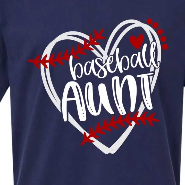 Baseball Heart Aun Auntie Gift Trendy Great Gift Sueded Cloud Jersey T-Shirt