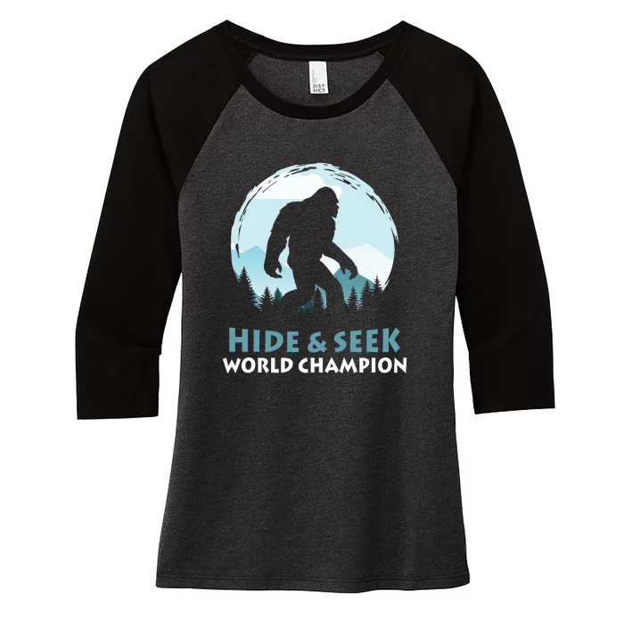 Bigfoot Hide And Seek Champion Women's Tri-Blend 3/4-Sleeve Raglan Shirt