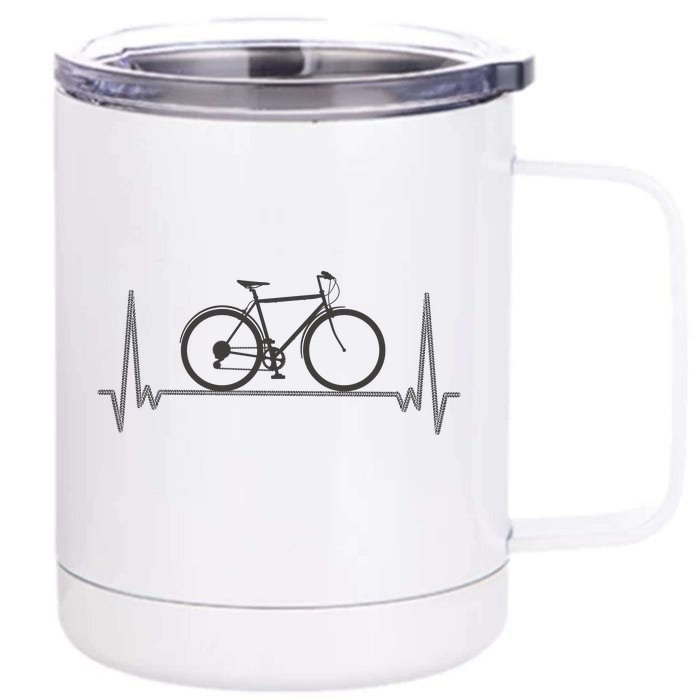 Bicycle Heartbeat Front & Back 12oz Stainless Steel Tumbler Cup