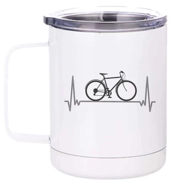 Bicycle Heartbeat Front & Back 12oz Stainless Steel Tumbler Cup